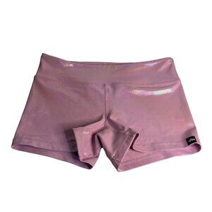 WodBottom Shorts Women’s M 14" High-Rise Pink Iridescent Shorties Booty Shorts